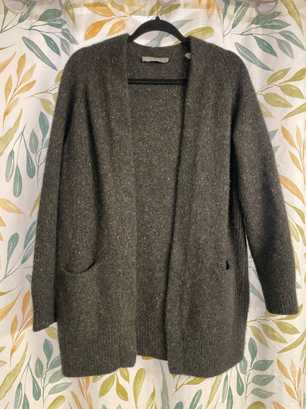 Vince 100% Cashmere Open Front Cardigan Charcoal Gray Size Medium